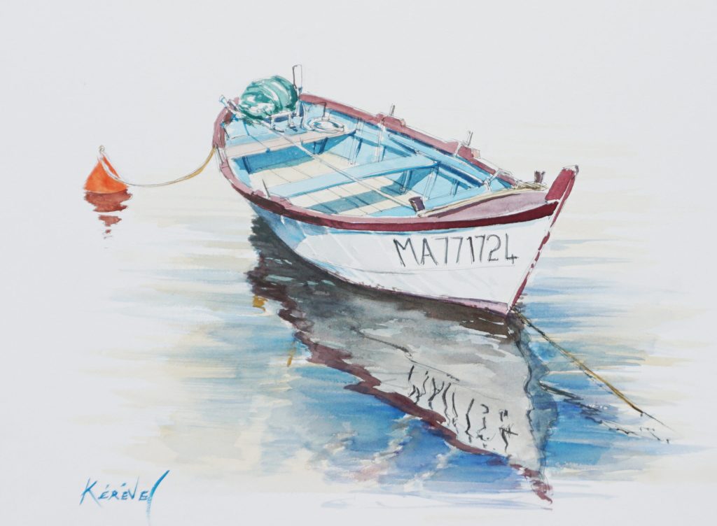 Aquarelle marine 40 X 50cm Tiennick Kerevel